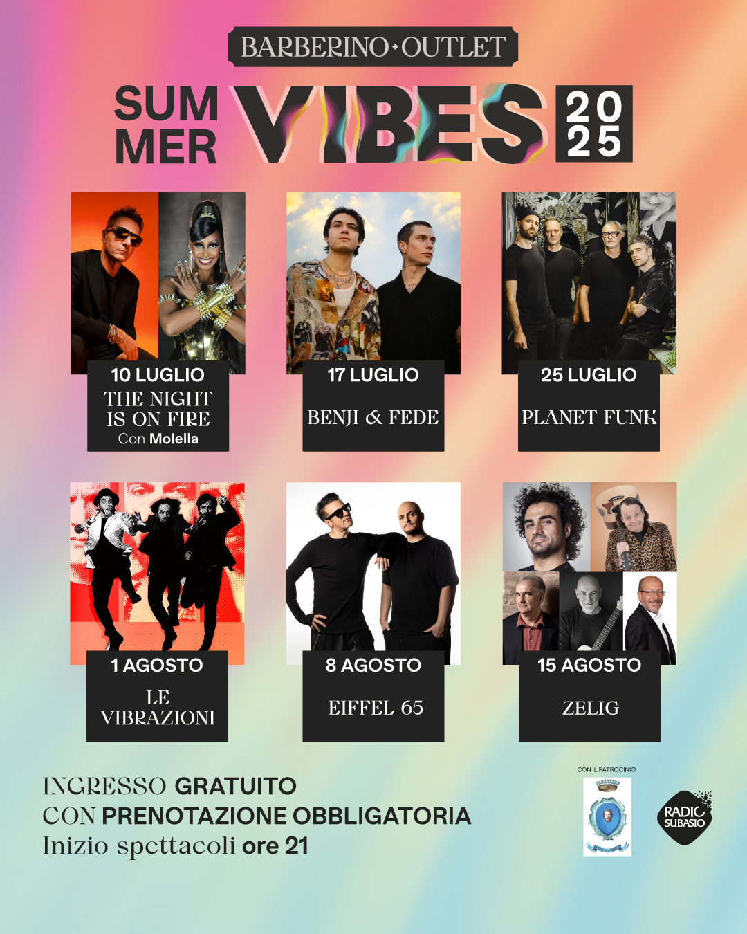 SUMMER VIBES 2025: VIVI LE SERATE D’ESTATE TRA CONCERTI, SPETTACOLI E SHOPPING