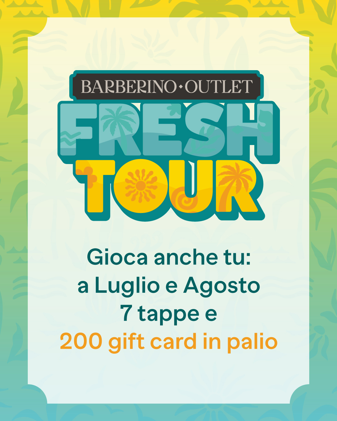 PARTE IL TOUR PIÙ FRESCO DELL’ESTATE