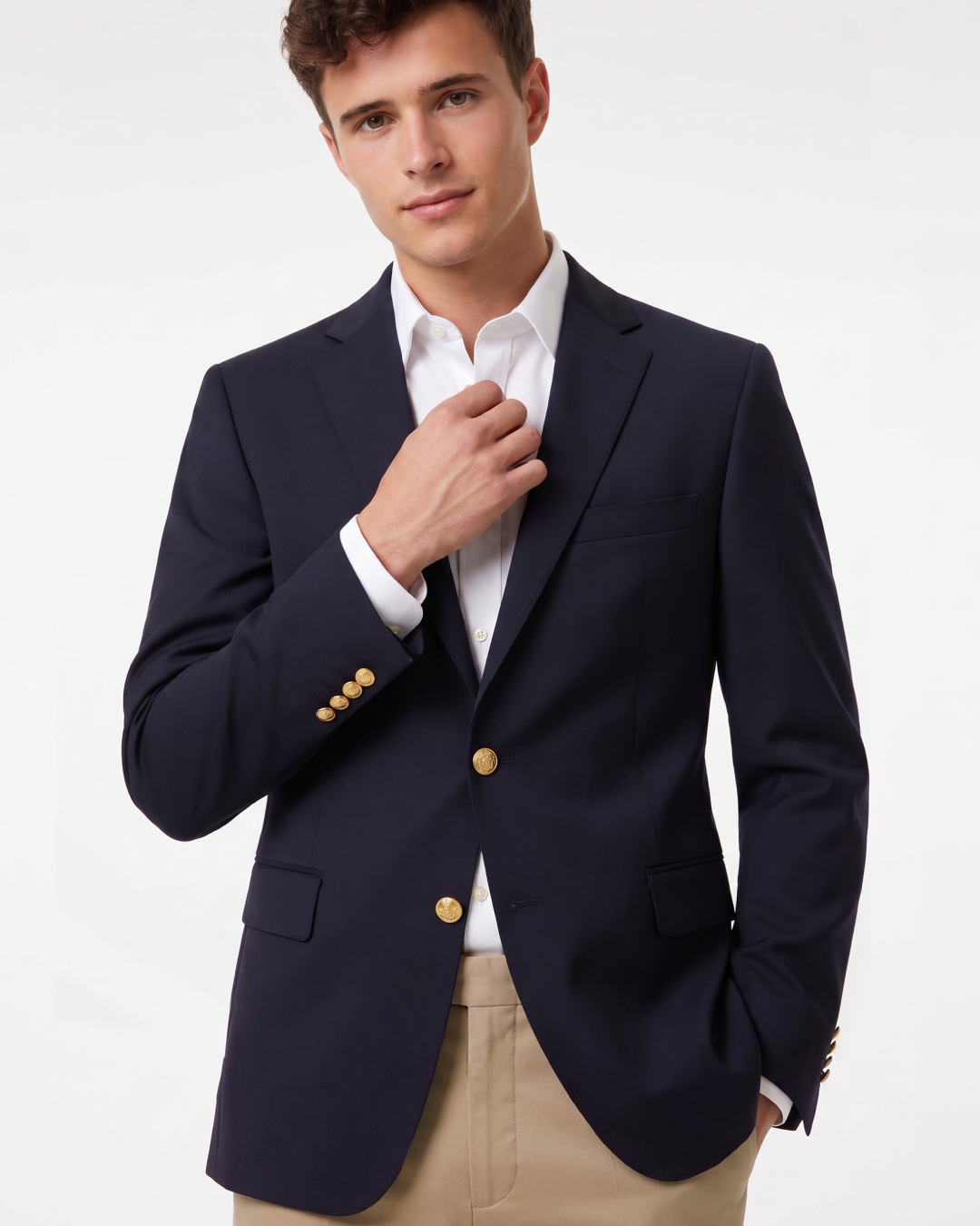 Blazer Blu Bottoni Oro
