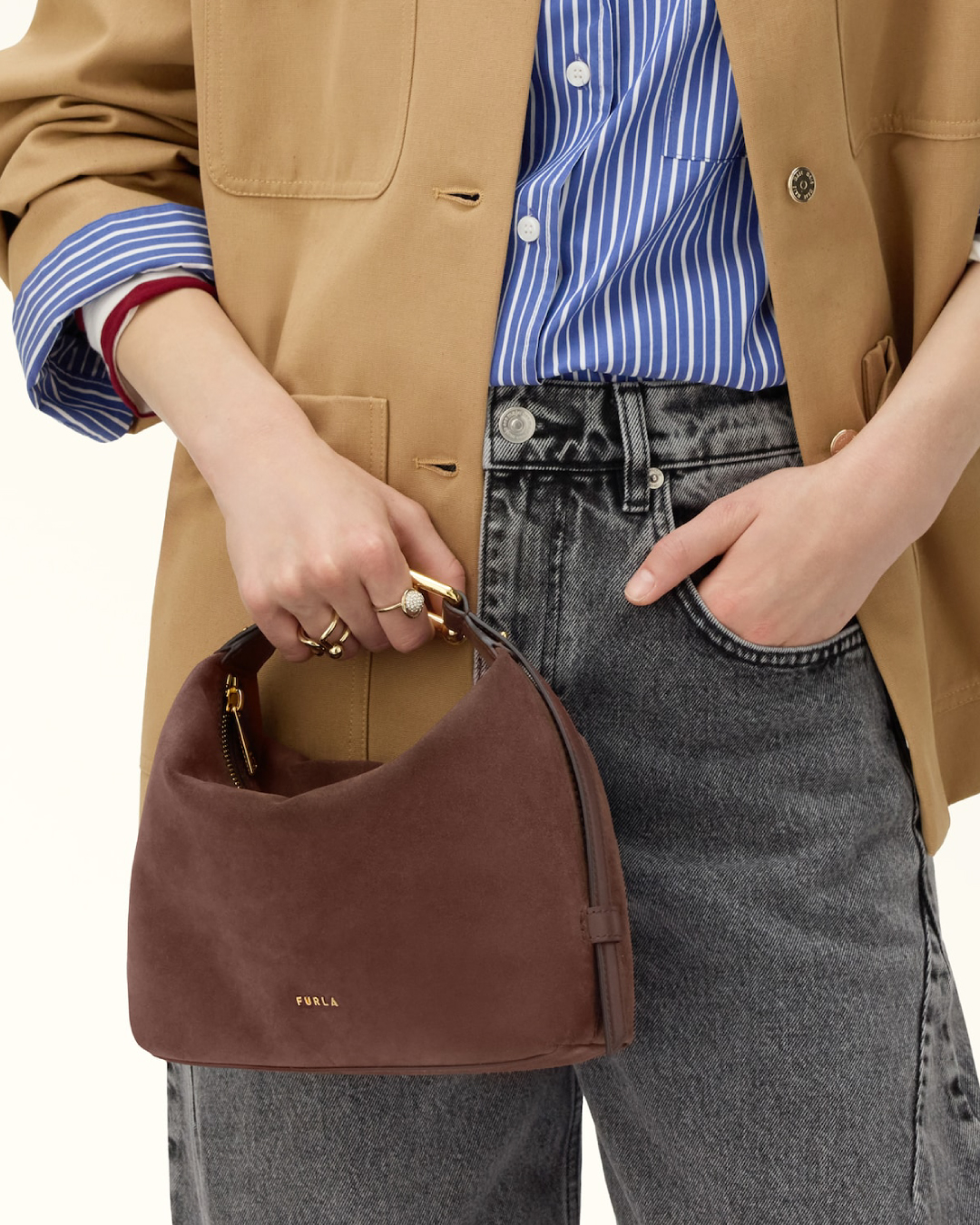 Borsa Marrone Scamosciata