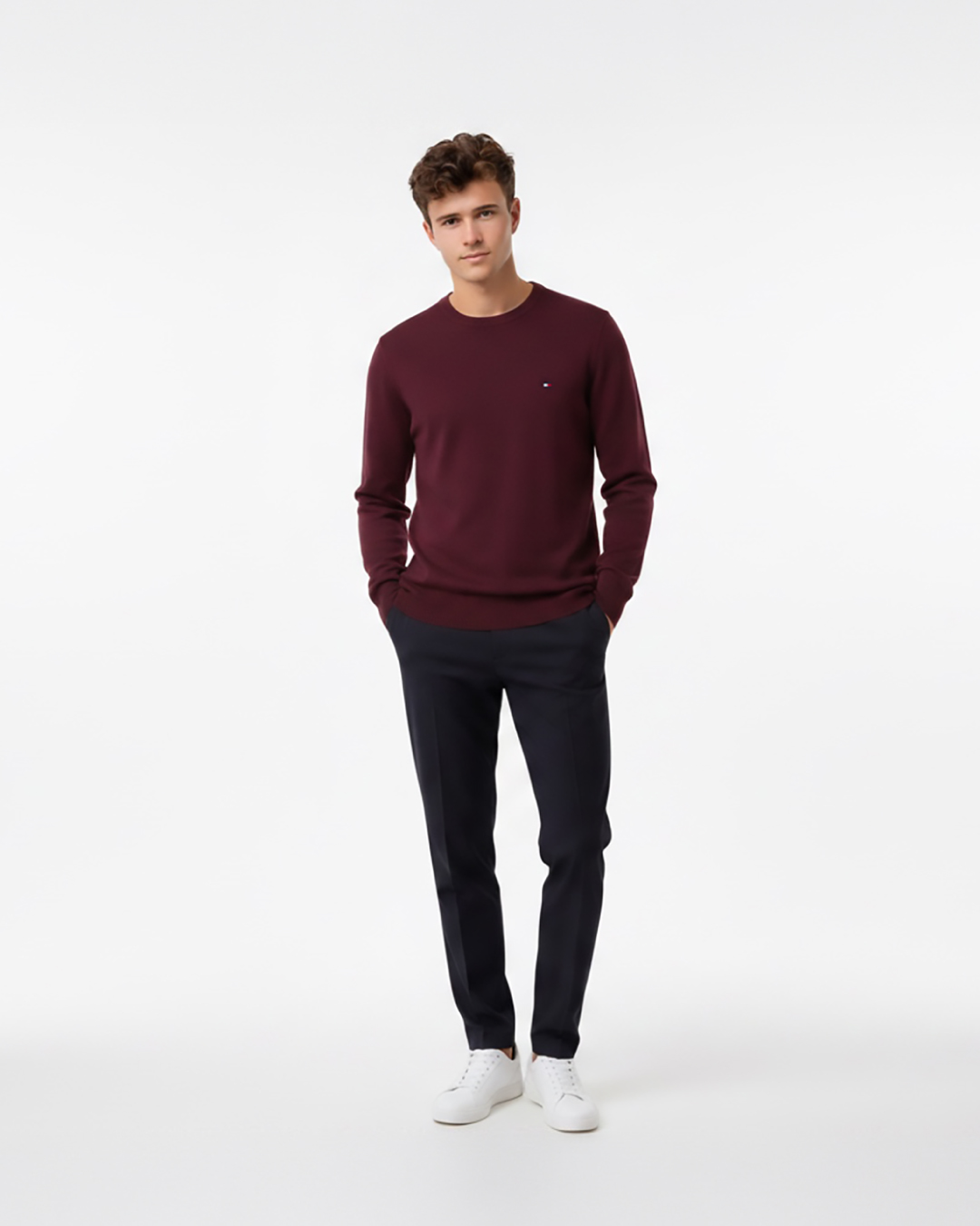 Pullover Girocollo Bordeaux